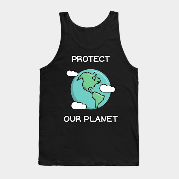 Protect Earth Environmental Awareness Ocean Sea Fish Shirt Planet Earth Green Greta Thunberg Cute Funny Mother Earth Climate Change SOS Help Pollution Nature Ozone Environment Inspirational Cute Funny Gift Idea Tank Top by EpsilonEridani